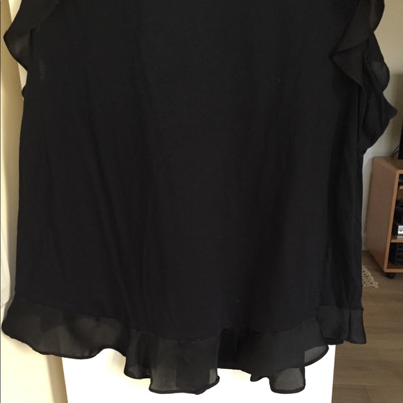 Pretty JCREW black ruffle sleeveless summer top M - Picture 7 of 10